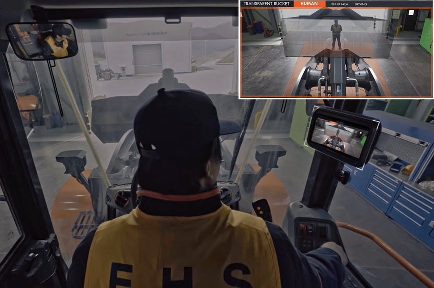 Doosan Infracore introduces a “transparent bucket” wheel loader that allows the driver to see even blind spots in front of the bucket